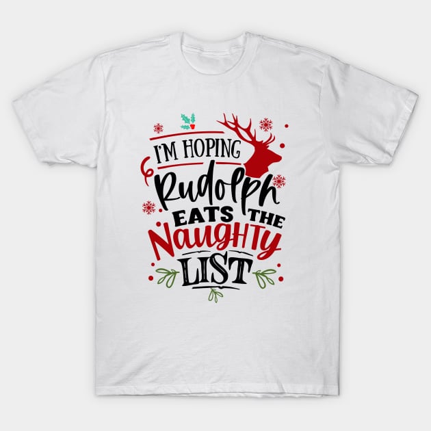 Funny Naughty List Christmas Graphic Xmas T-Shirt by alcoshirts